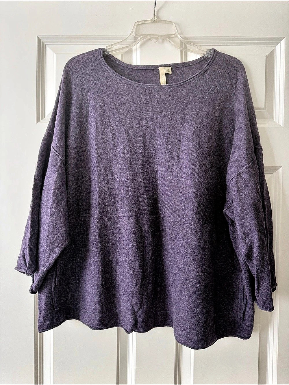 Pure Jill by J. Jill Purple Cashmere Blend Oversized Boxy Slouchy Top size M